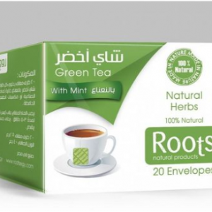 Roots شاي أخضر بالنعناع - 20 ظرف