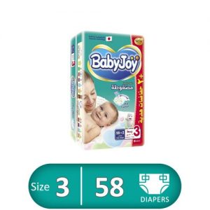 Babyjoy حفاضات للأطفال - مقاس 3 - 58 قطعة